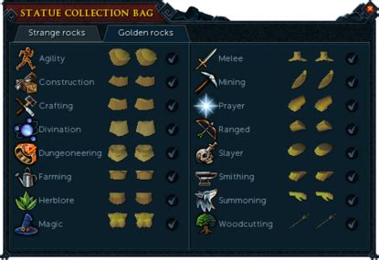 statue collection bag runescape